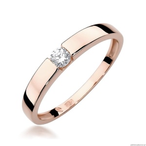 Pierścionek W432 Diament 0,12ct różowe złoto