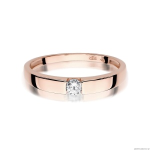 Pierścionek W432 Diament 0,12ct różowe złoto