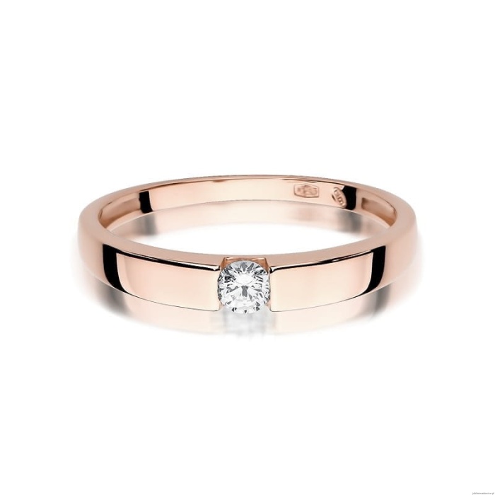 Pierścionek W432 Diament 0,12ct różowe złoto