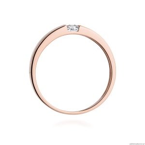 Pierścionek W432 Diament 0,12ct różowe złoto