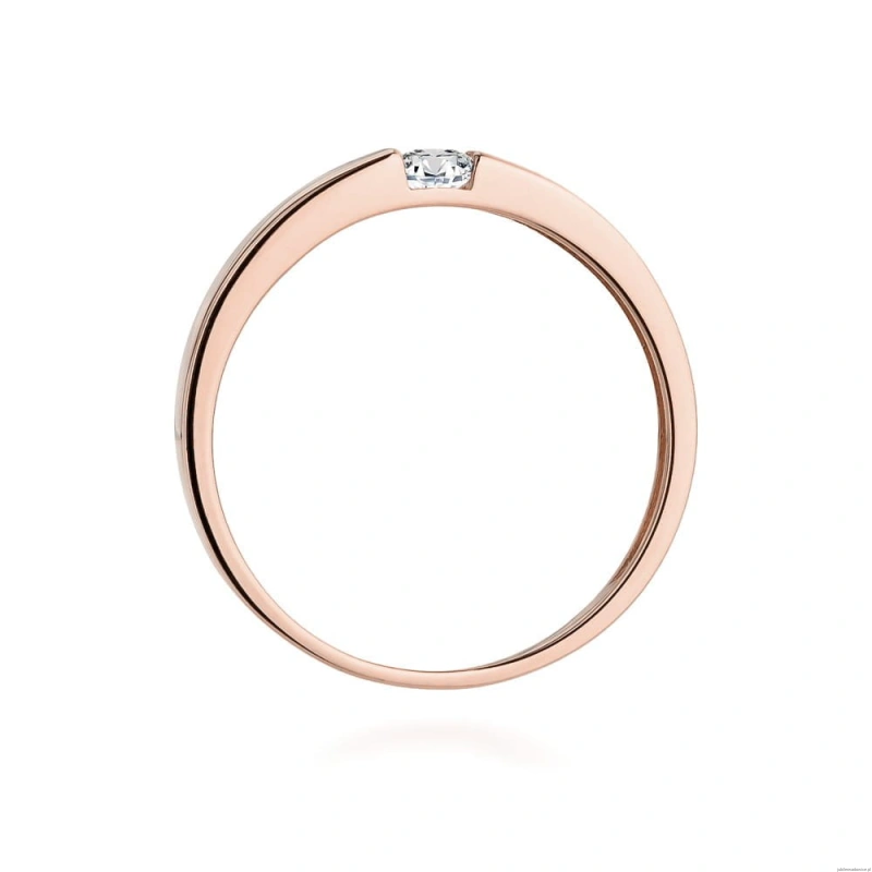 Pierścionek W432 Diament 0,12ct różowe złoto