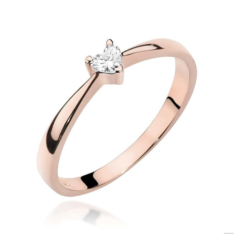 Pierścionek W433 Diament 0,10ct różowe złoto