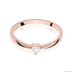 Pierścionek W433 Diament 0,10ct różowe złoto