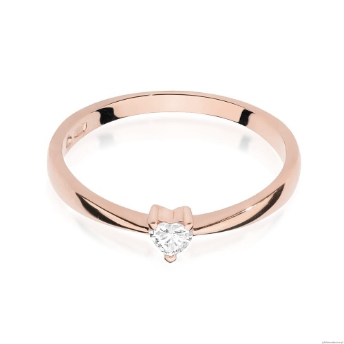 Pierścionek W433 Diament 0,10ct różowe złoto