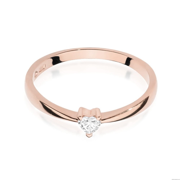 Pierścionek W433 Diament 0,10ct różowe złoto