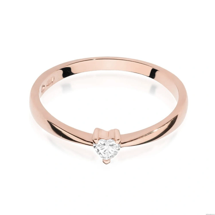 Pierścionek W433 Diament 0,10ct różowe złoto