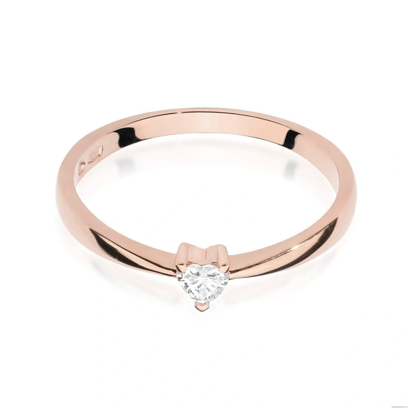 Pierścionek W433 Diament 0,10ct różowe złoto