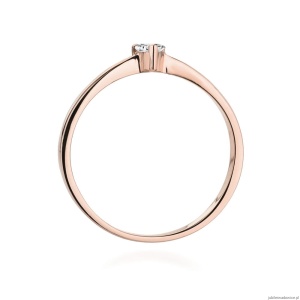 Pierścionek W433 Diament 0,10ct różowe złoto