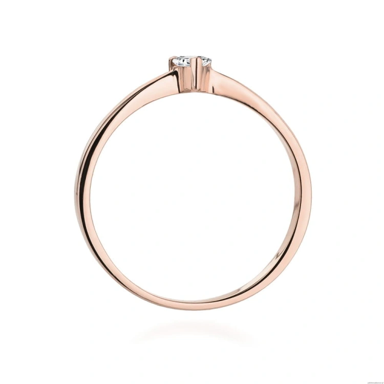 Pierścionek W433 Diament 0,10ct różowe złoto