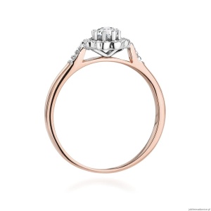 Pierścionek W434 Diament 0,23ct różowe złoto
