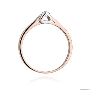 Pierścionek W435 Diament 0,10ct różowe złoto