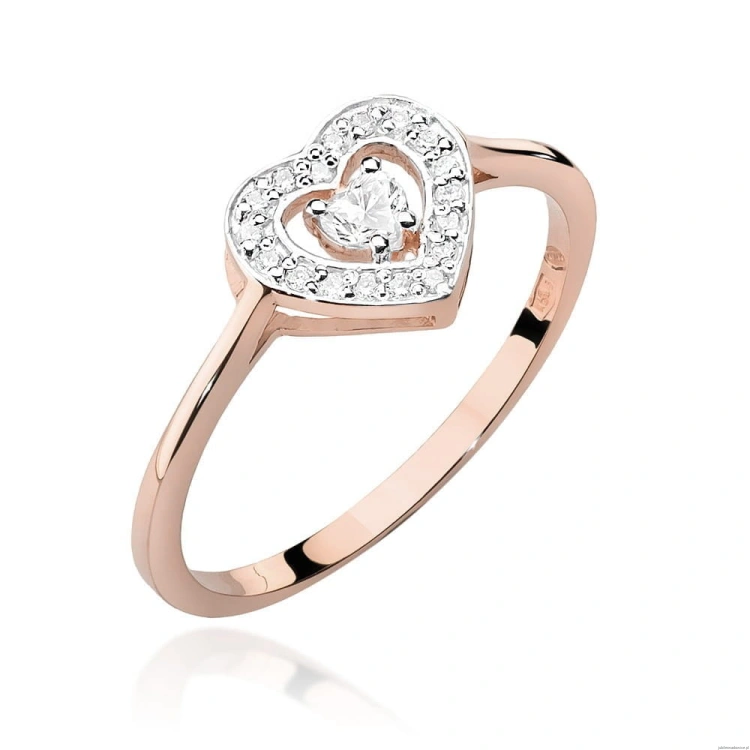Pierścionek W442 Diament 0,10ct różowe złoto
