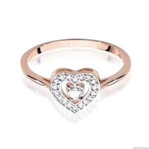 Pierścionek W442 Diament 0,10ct różowe złoto