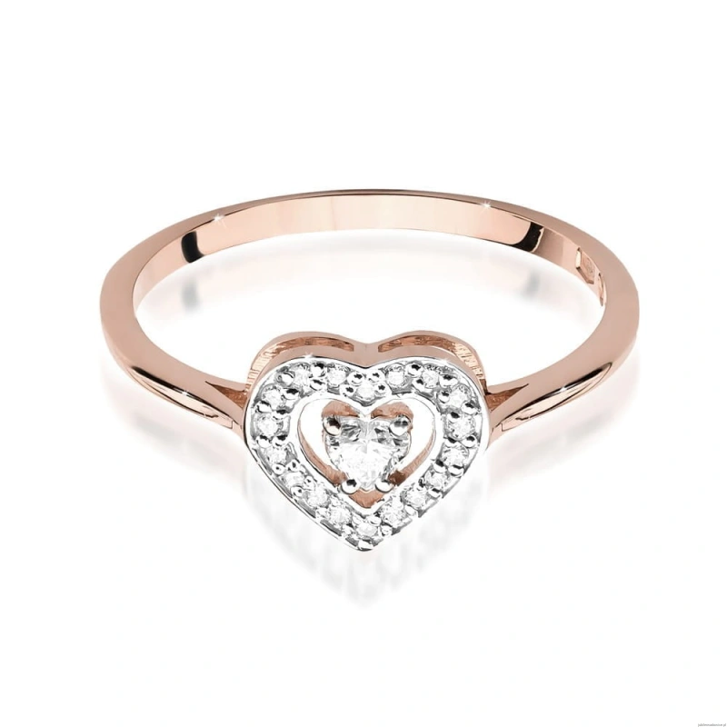 Pierścionek W442 Diament 0,10ct różowe złoto