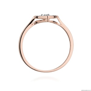 Pierścionek W442 Diament 0,10ct różowe złoto