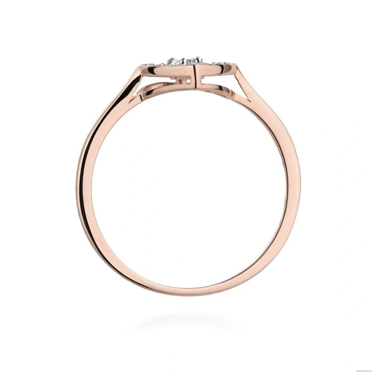 Pierścionek W442 Diament 0,10ct różowe złoto