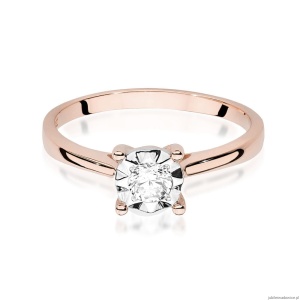 Pierścionek W447 Diament 0,20ct różowe złoto