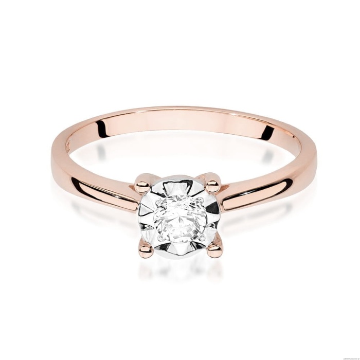 Pierścionek W447 Diament 0,20ct różowe złoto