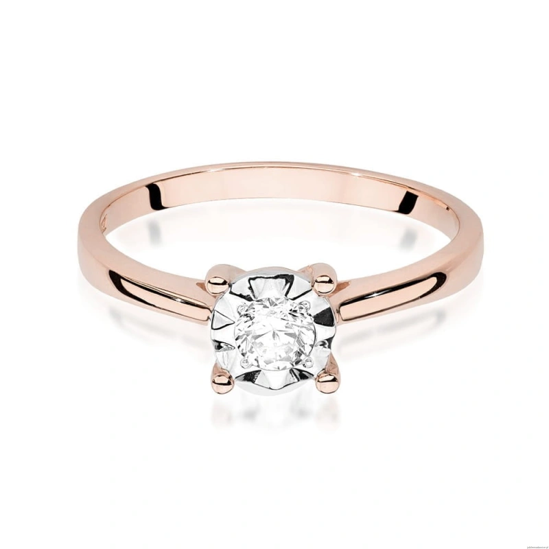 Pierścionek W447 Diament 0,20ct różowe złoto