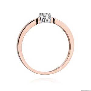 Pierścionek W450B Diament 0,15ct różowe złoto