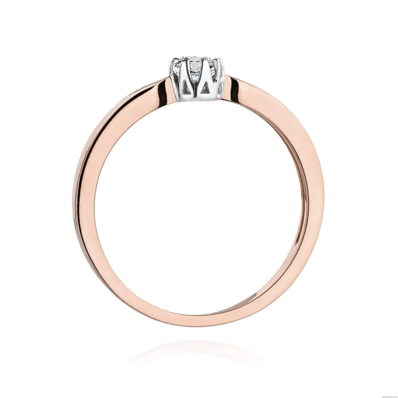 Pierścionek W450B Diament 0,15ct różowe złoto