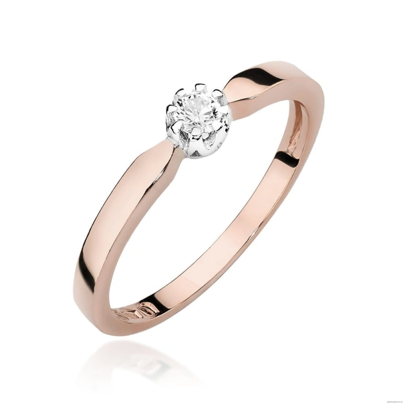 Pierścionek W450 Diament 0,10ct różowe złoto