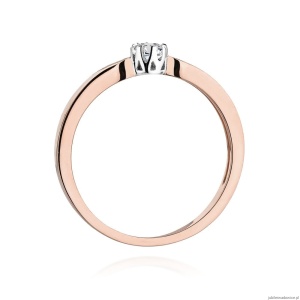 Pierścionek W450 Diament 0,10ct różowe złoto