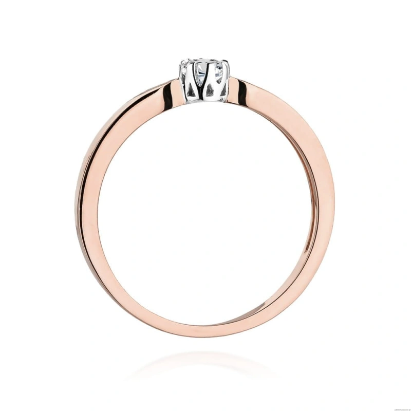 Pierścionek W450 Diament 0,10ct różowe złoto