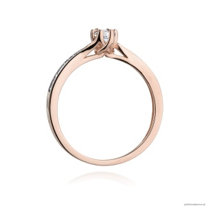 Pierścionek W453 Diament 0,15ct różowe złoto
