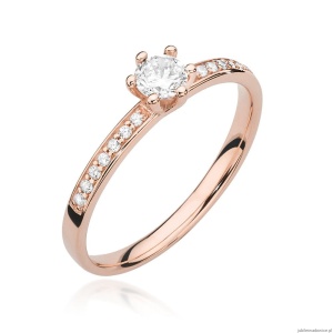 Pierścionek W459B Diament 0,25ct różowe złoto