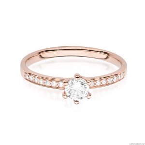 Pierścionek W459B Diament 0,25ct różowe złoto