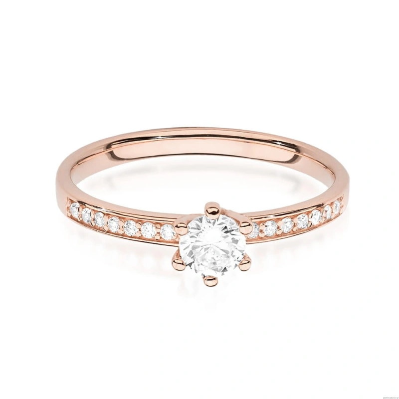 Pierścionek W459B Diament 0,25ct różowe złoto