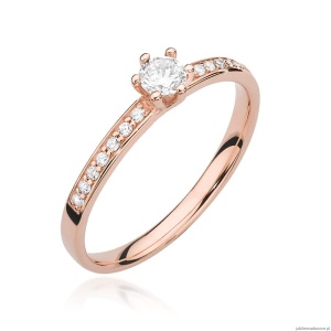 Pierścionek W459 Diament 0,10ct różowe złoto
