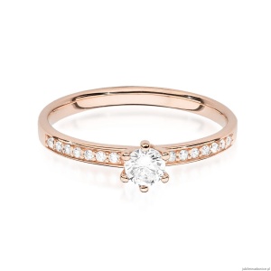 Pierścionek W459 Diament 0,10ct różowe złoto