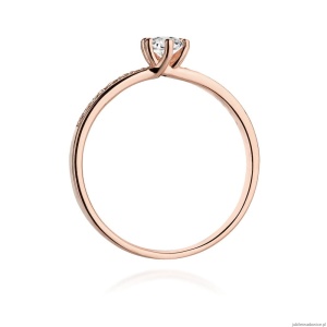 Pierścionek W459 Diament 0,10ct różowe złoto