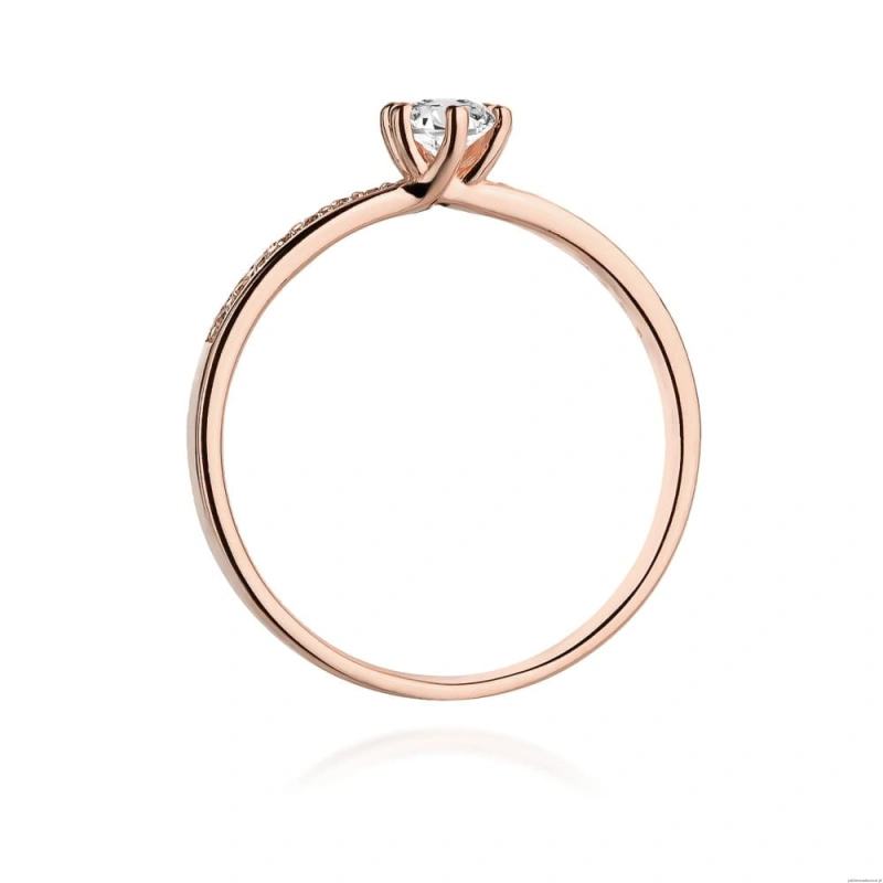 Pierścionek W459 Diament 0,10ct różowe złoto