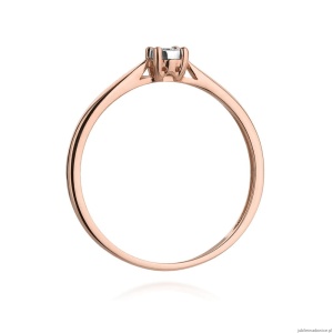 Pierścionek W461 Diament 0,03ct różowe złoto
