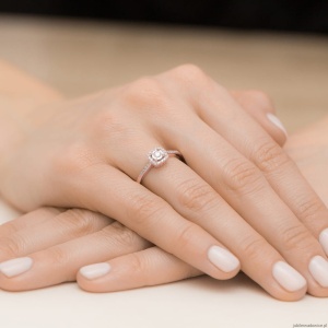 Pierścionek W462 Diament 0,08ct różowe złoto