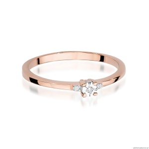 Pierścionek W0464 Diament 0,01ct różowe złoto
