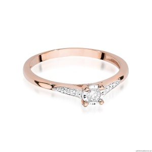 Pierścionek W0466 Diament 0,08ct różowe złoto