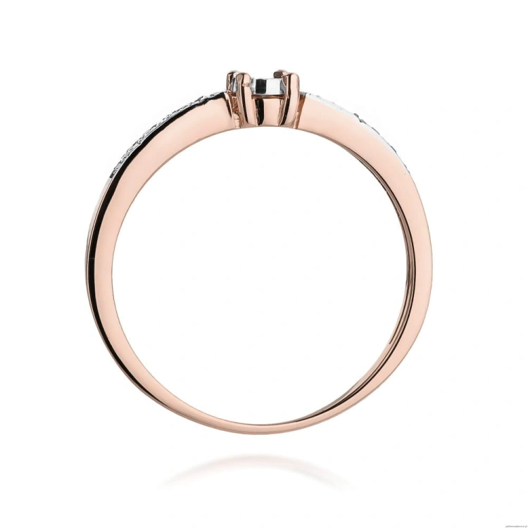 Pierścionek W467 Diament 0,02ct różowe złoto