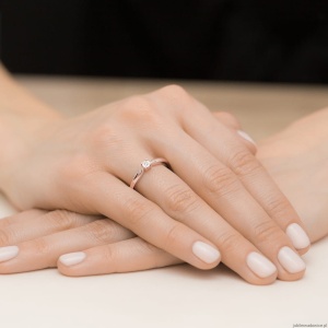 Pierścionek W469 Diament 0,02ct różowe złoto