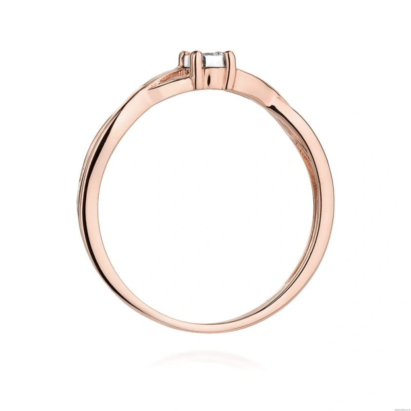 Pierścionek W470 Diament 0,03ct różowe złoto