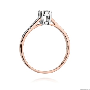 Pierścionek W474 Diament 0,08ct różowe złoto