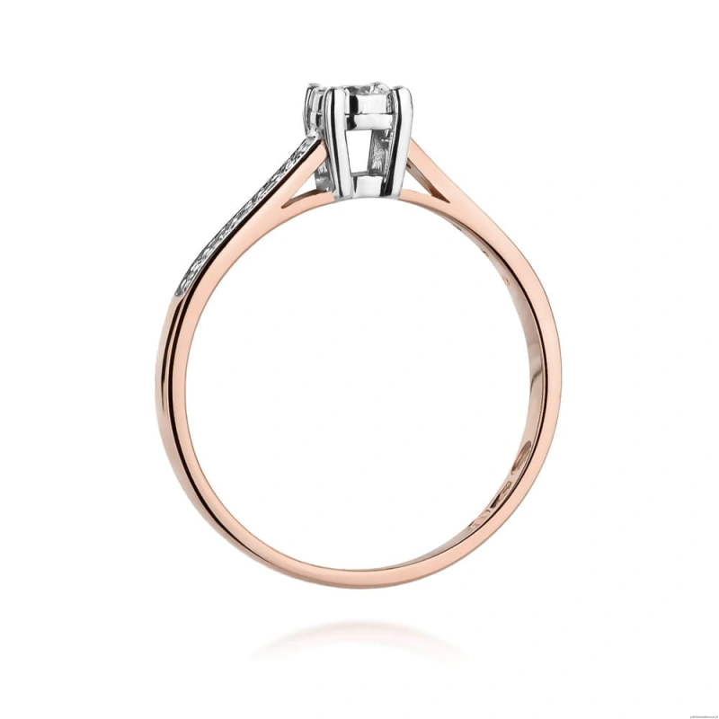 Pierścionek W474 Diament 0,08ct różowe złoto