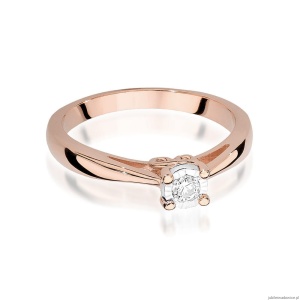 Pierścionek W475 Diament 0,08ct różowe złoto