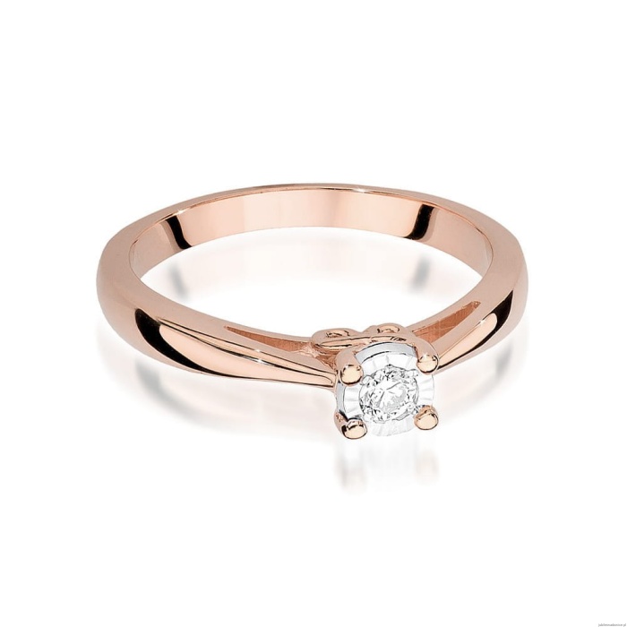Pierścionek W475 Diament 0,08ct różowe złoto