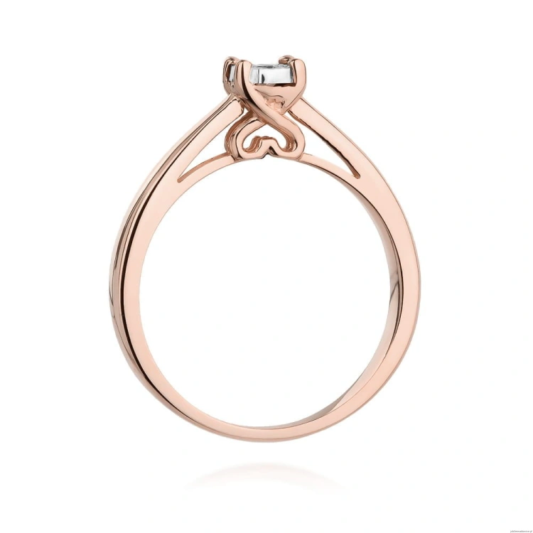Pierścionek W475 Diament 0,08ct różowe złoto
