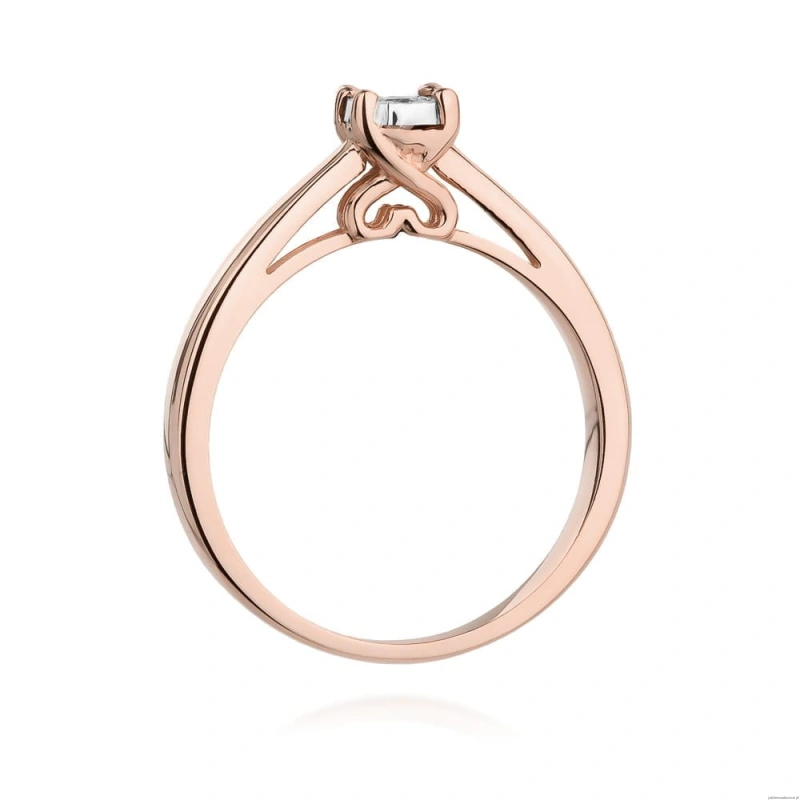 Pierścionek W475 Diament 0,08ct różowe złoto