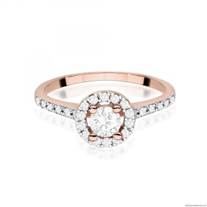 Pierścionek W477 Diament 0,30ct różowe złoto